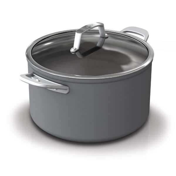 Ninja C30480 Foodi NeverStick Premium 8-Quart Stock Pot with Glass Lid, Hard-Anodized, Slate Grey