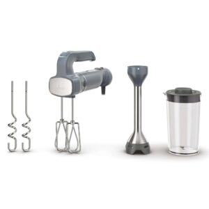 Ninja CI105BRN Foodi Power Mixer System, 750-Peak-Watt Immersion Blender and Hand Mixer, Sea Salt Gray