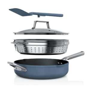 Ninja, Cookware, Steamer, Strainer Basket, Glass Lid and Spatula, Foodi NeverStick PossiblePan, Premium Set, CW102BL