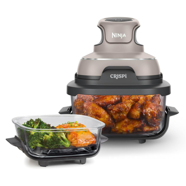 ninja-crispi-air-fryer-microwave-freezer-dishwasher-safe-non-toxic-glass-portable-cooking-system-4-qt-6-cup-glass-containers-stone-fn101st Ninja Crispi Air Fryer, Microwave, Freezer Dishwasher Safe, Non Toxic Glass Portable Cooking System, 4 QT 6 Cup Glass Containers, Stone, FN101ST