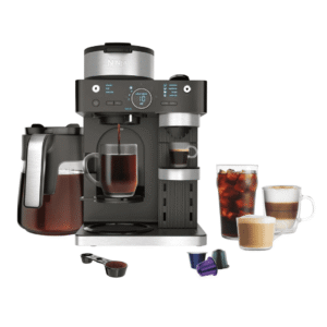 Ninja  Espresso Coffee Barista System, Single Serve Nespresso, with 12-Cup Carafe, 4 Styles with Ristretto  Black