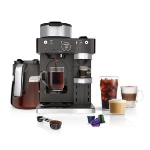 Ninja Espresso  Coffee Maker  Barista System, 3 Espresso Brew Styles, Single-Serve Coffee Nespresso Capsule Compatible, Black, CFN601