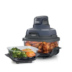 Ninja FN101GY Crispi Air Fryer, Microwave, Freezer Dishwasher Safe, Non Toxic Glass Portable Cooking System