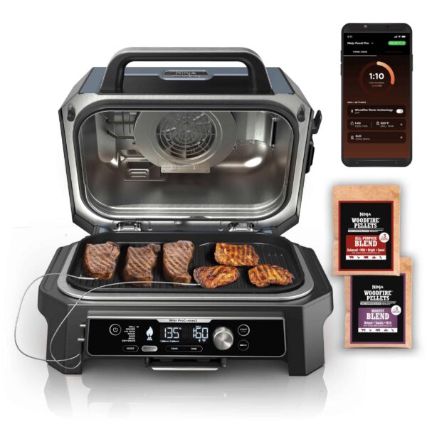 ninja-og951-woodfire-pro-connect-premium-xl-outdoor-grill-smoker-2-built-in-thermometers-black Ninja OG951 Woodfire Pro Connect Premium XL Outdoor Grill Smoker, 2 Built-In Thermometers, Black