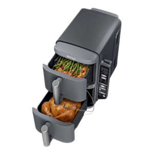 ninja-smart-doublestack-xl-2-basket-air-fryer-with-leave-in-thermometer-10-qt-6-in-1-smart-cook-system-space-saving-design-deep-gray Ninja Smart DoubleStack XL 2-Basket Air Fryer with Leave-in Thermometer, 10 QT, 6-in-1 Smart Cook System, Space Saving Design Deep Gray