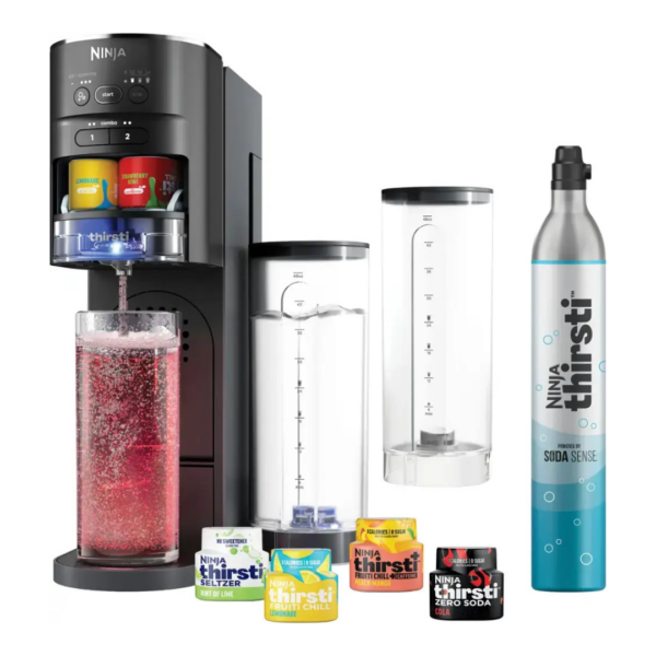 ninja-thirsti-sparkling-still-drink-system-personalize-flavor-size-with-bonus-water-reservoir-black Ninja Thirsti Sparkling Still Drink System, Personalize Flavor Size with Bonus Water Reservoir Black