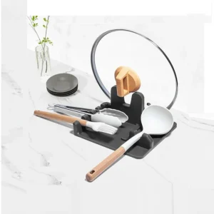 silicone-utensil-rest-and-pot-lid-holder-with-drip-pad Silicone Utensil Rest and Pot lid holder with Drip Pad